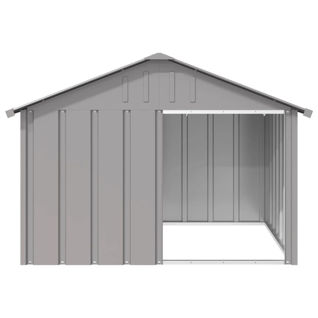 Casota para cães 116,5x103x81,5 cm aço galvanizado cinzento