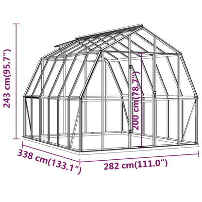 Estufa GreenHouse com Base - 9,53 m² - Estrutura em Aluminio e Aço