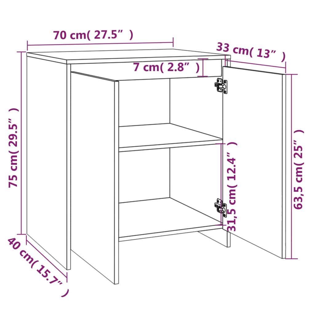 Aparador Endy de 210cm - Preto - Design Moderno