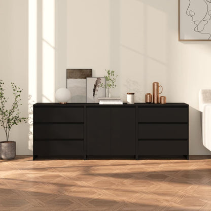 Aparador Endy de 210cm - Preto - Design Moderno