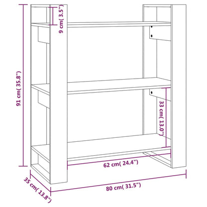 Estante/divisória 80x35x91 cm pinho maciço cinzento