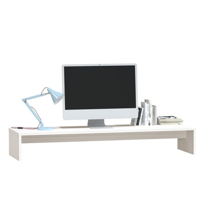 Suporte para Monitor Tower de 100 cm em Madeira de Pinho - Branco