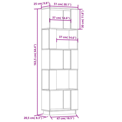 Estante/divisória 51x25x163,5 cm madeira de pinho maciça