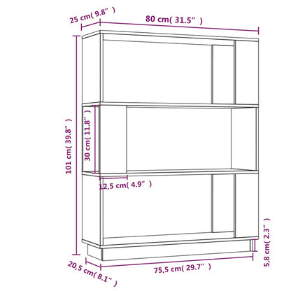 Estante/divisória 80x25x101 cm pinho maciço branco