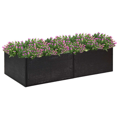 Vaso/floreira de jardim 157x80x40 cm vime PE preto