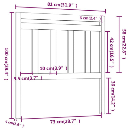 Cabeceira de cama 81x4x100 cm pinho maciço castanho mel