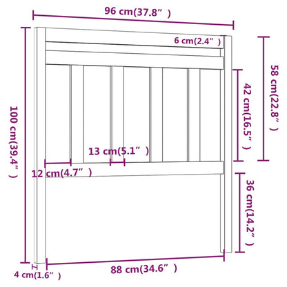 Cabeceira de cama 96x4x100 cm pinho maciço branco