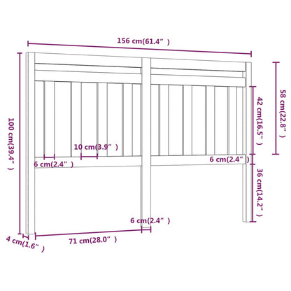 Cabeceira de cama 156x4x100 cm pinho maciço branco