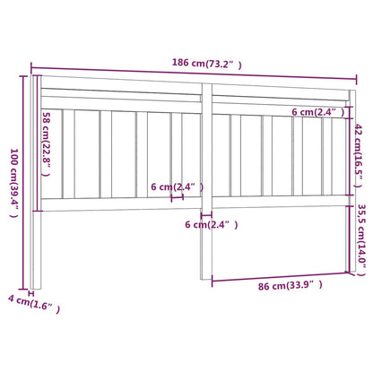 Cabeceira de cama 186x4x100 cm pinho maciço branco