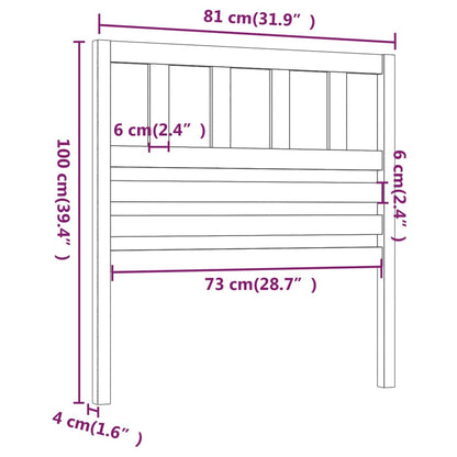 Cabeceira de cama 81x4x100 cm pinho maciço