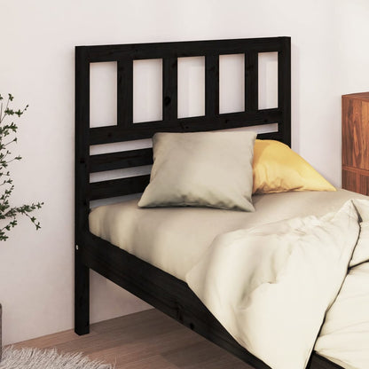 Cabeceira de cama 81x4x100 cm pinho maciço preto