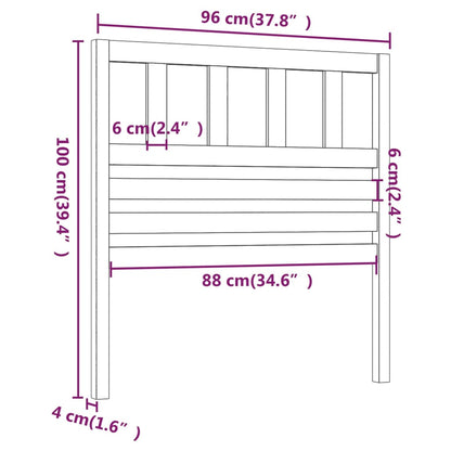 Cabeceira de cama 96x4x100 cm pinho maciço