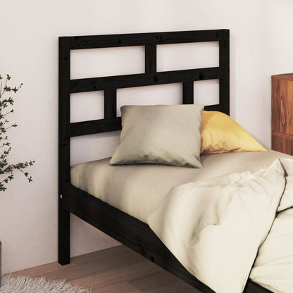 Cabeceira de cama 106x4x100 cm pinho maciço preto