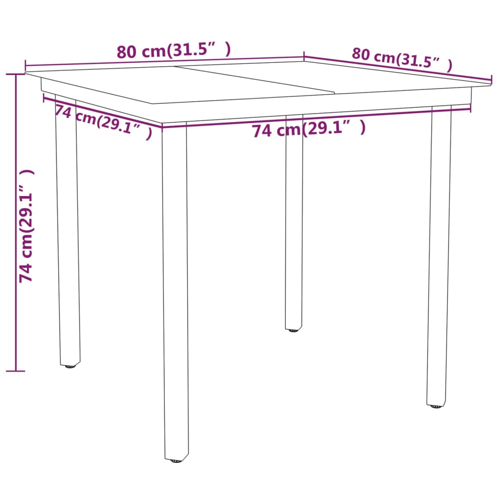 5 pcs conjunto de jantar para jardim preto