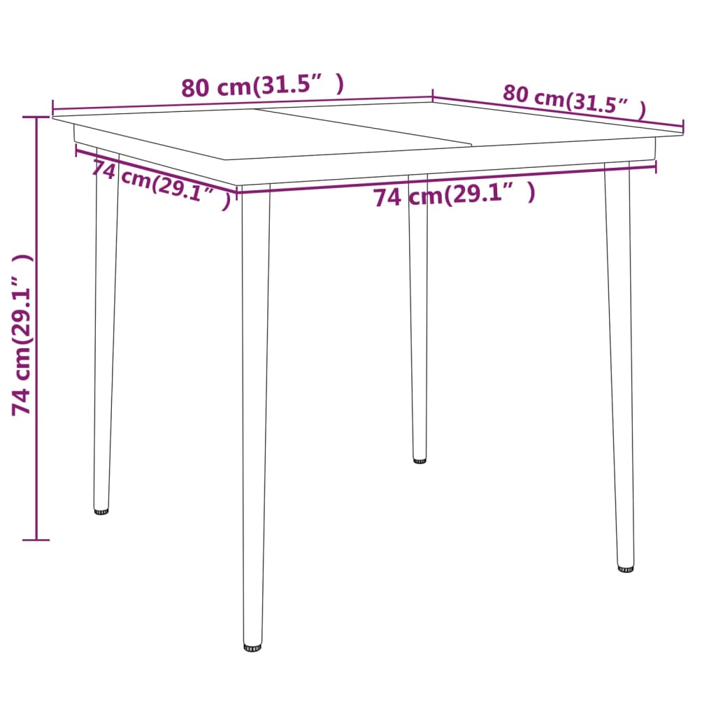 5 pcs conjunto de jantar para jardim preto