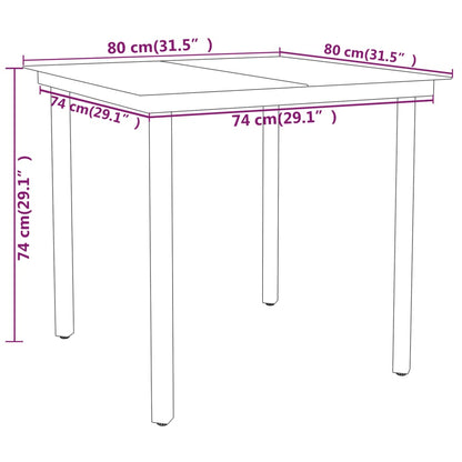 3 pcs conjunto de jantar para jardim preto