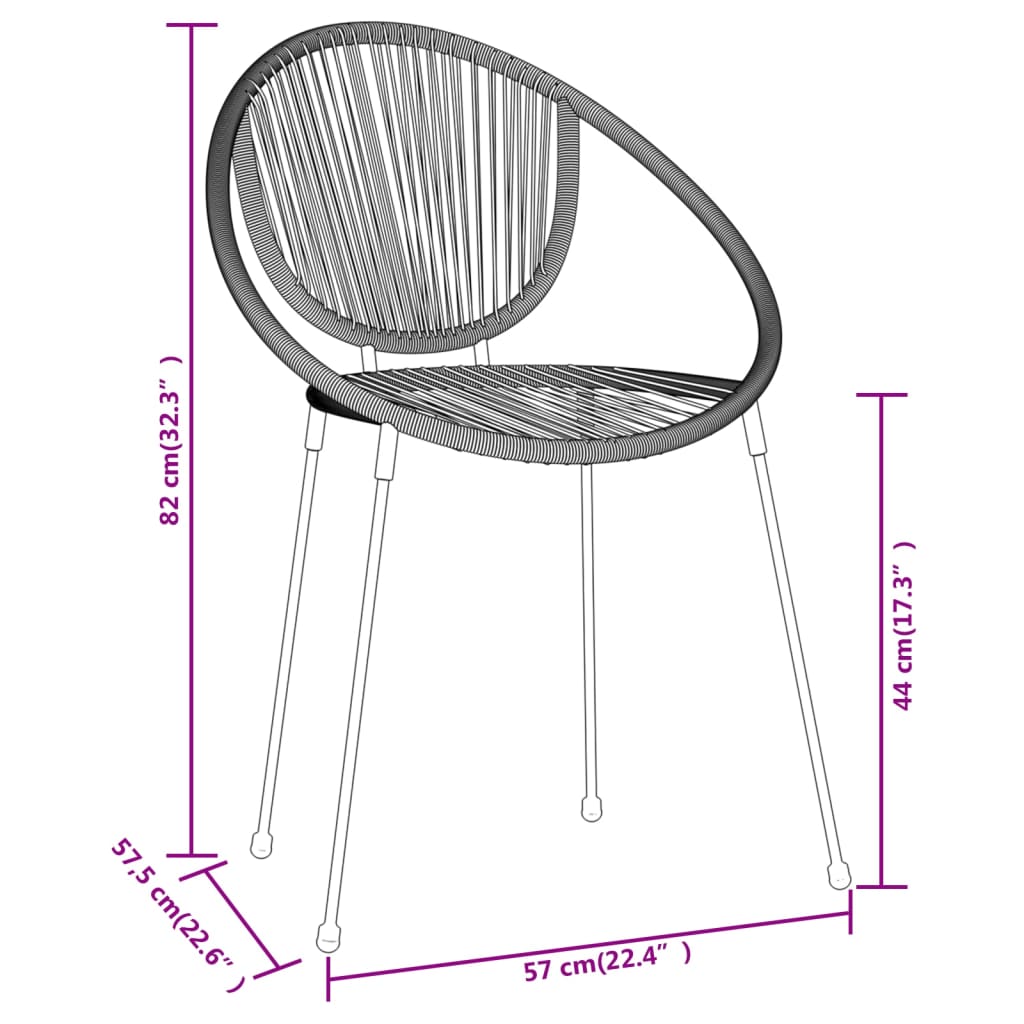 5 pcs conjunto de jantar para jardim preto