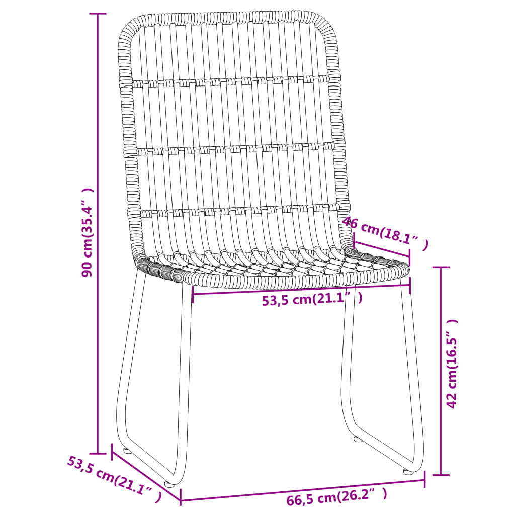 3 pcs conjunto de jantar para jardim preto