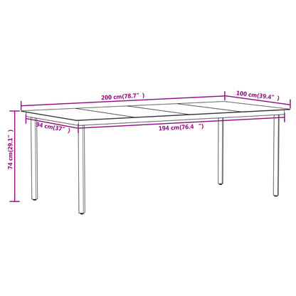 7 pcs conjunto de jantar para jardim preto