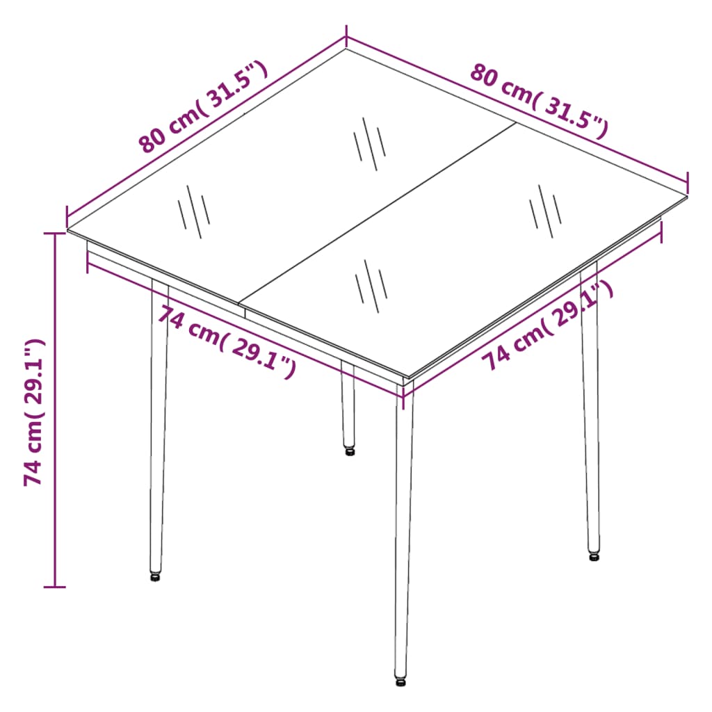 3 pcs conjunto de jantar para jardim vime PVC preto