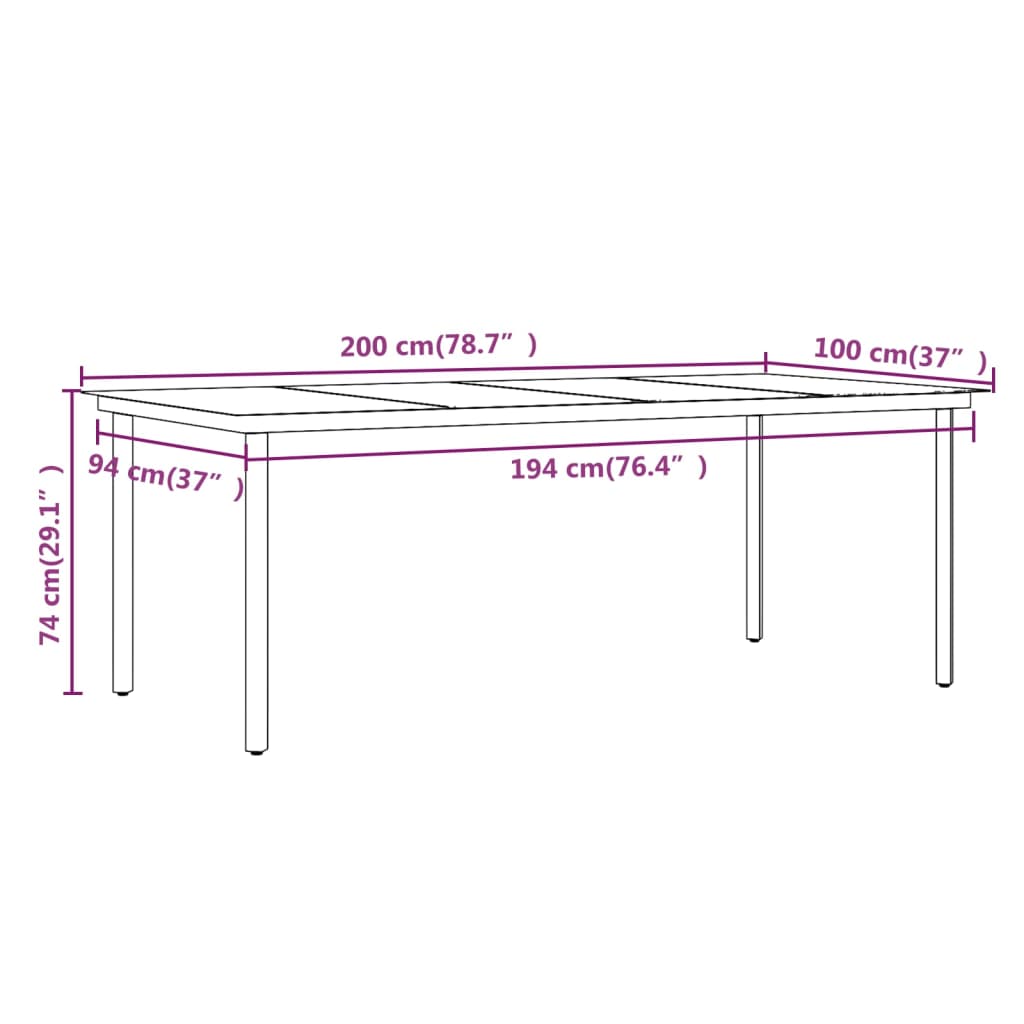 9 pcs conjunto de jantar para jardim c/ almofadões preto