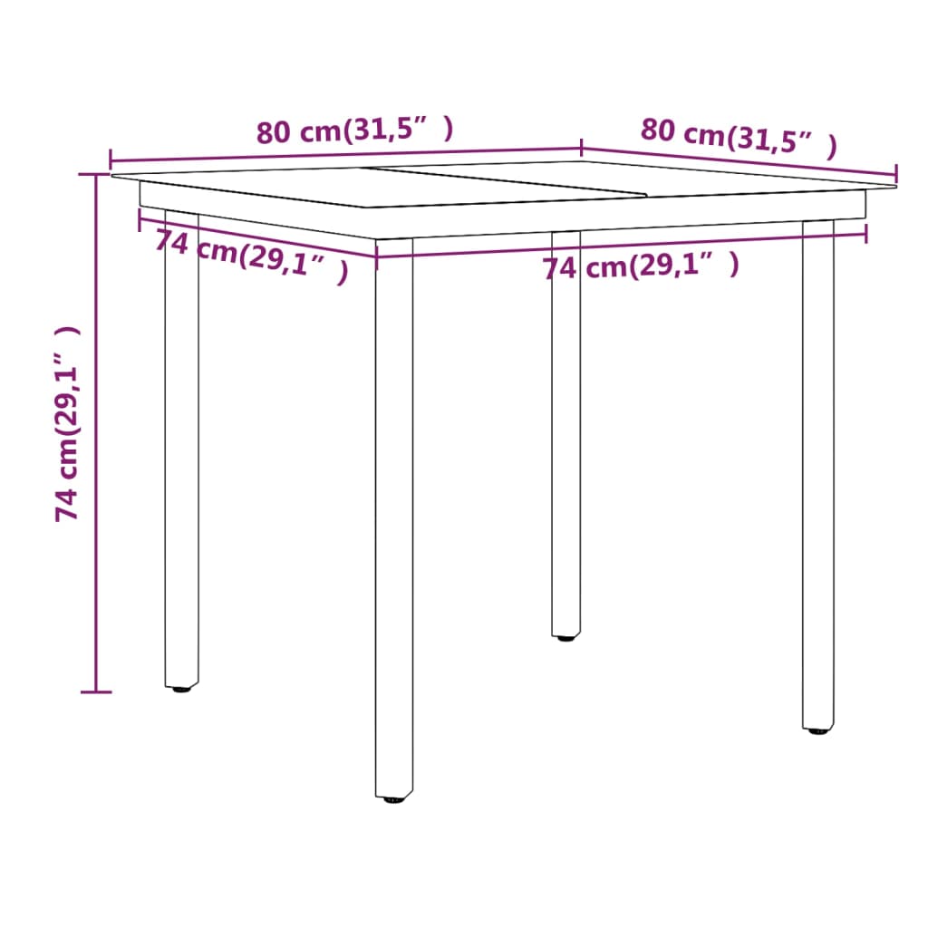 3 pcs conjunto de jantar para jardim c/ almofadões bege e preto