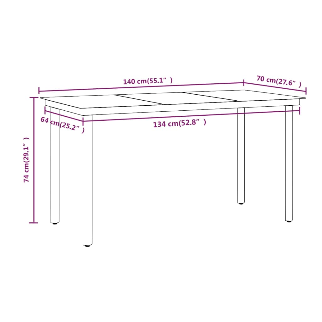 7 pcs conjunto de jantar p/ jardim c/ almofadões bege e preto