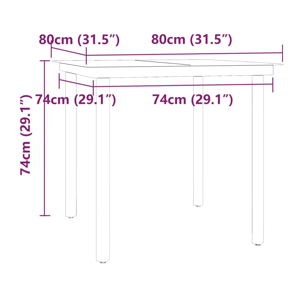 3 pcs conjunto de jantar para jardim com almofadões preto