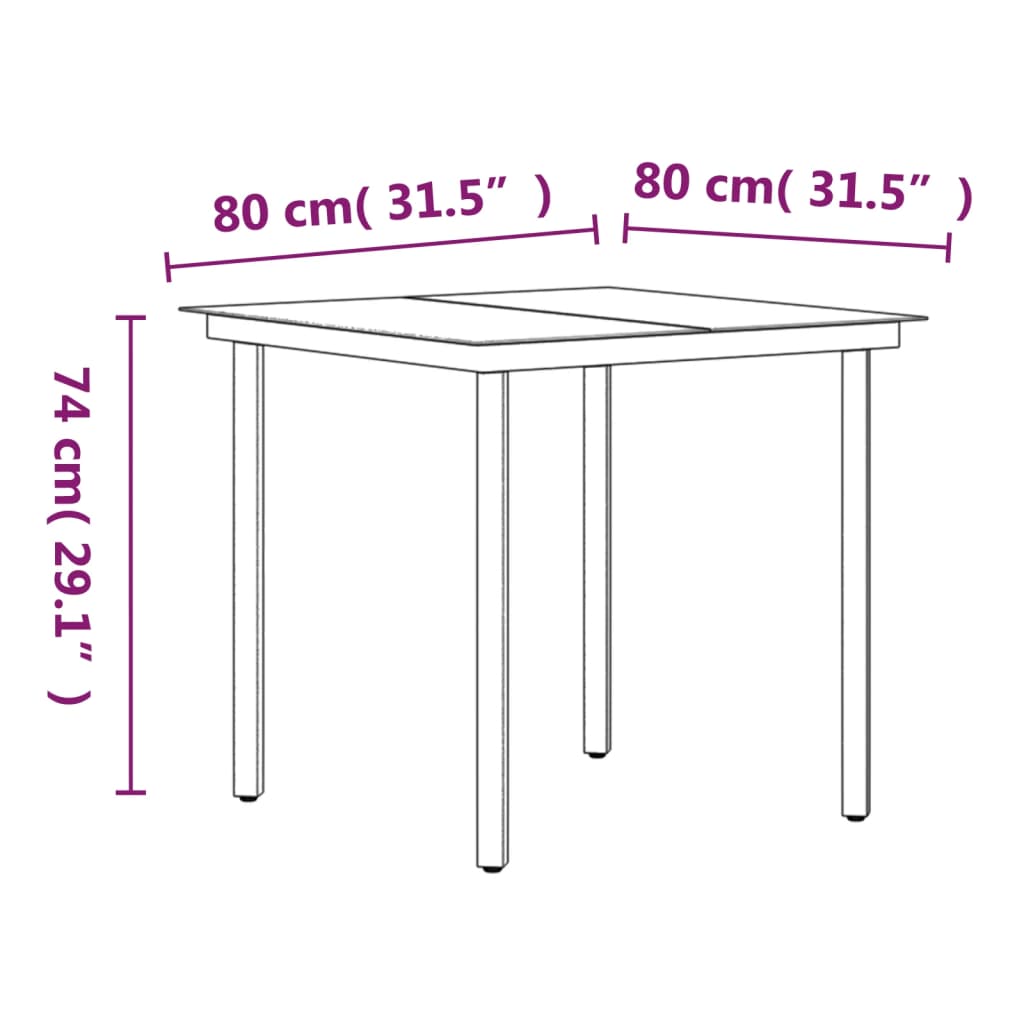 3 pcs conj. de jantar para jardim c/ almofadões cinzento/preto