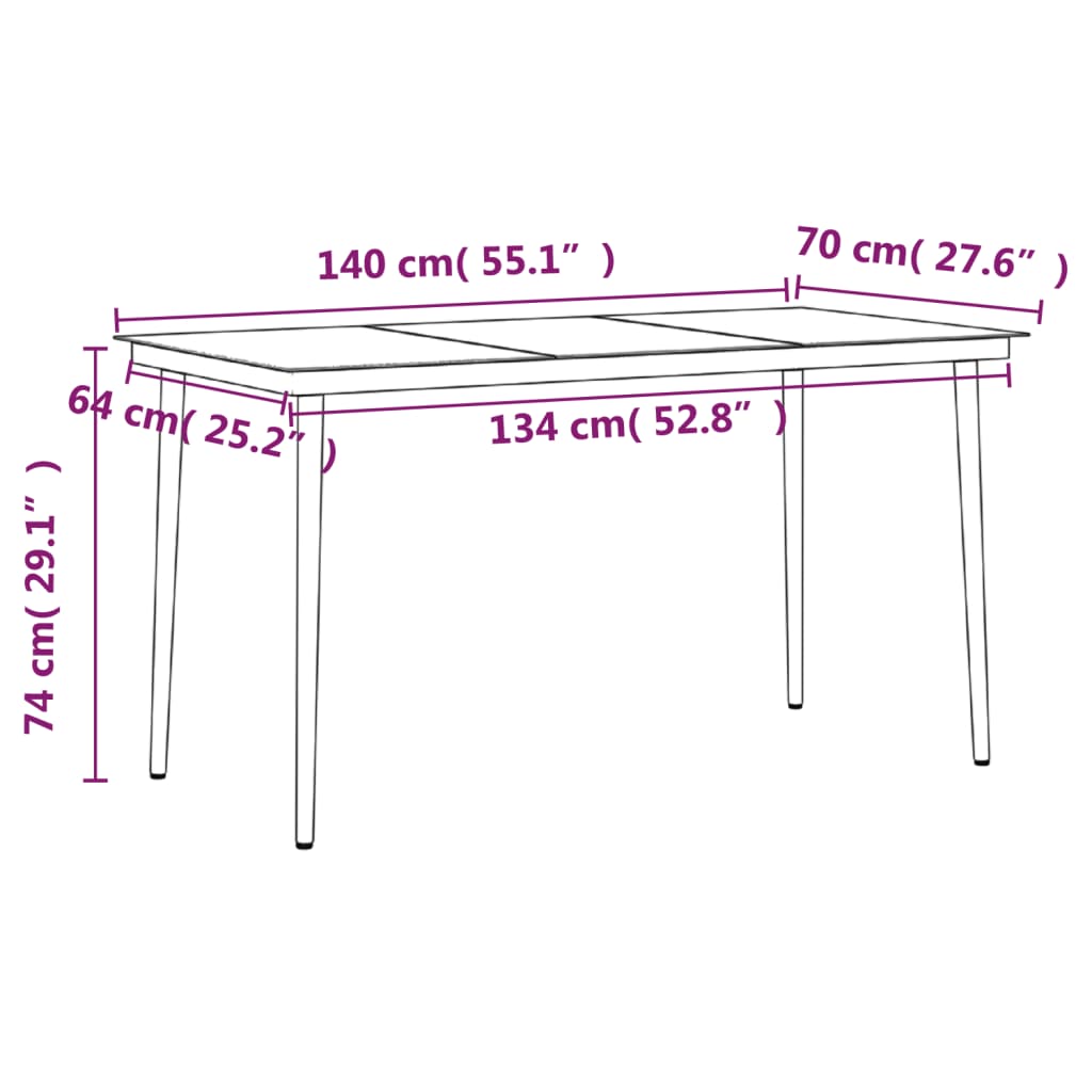 5 pcs conjunto de jantar jardim com almofadões cinzento/preto