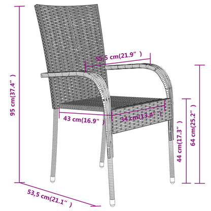 5 pcs conjunto de jantar para jardim preto