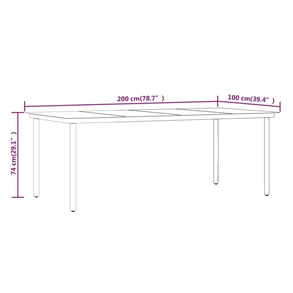 7 pcs conjunto de jantar para jardim cinza e preto