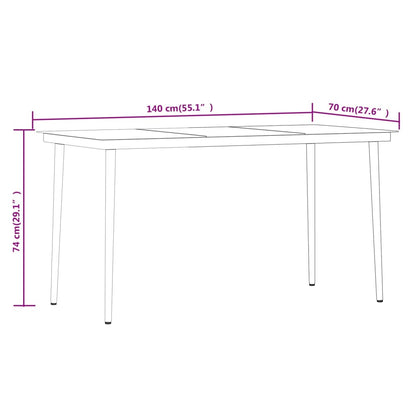 7 pcs conjunto de jantar para jardim castanho e preto