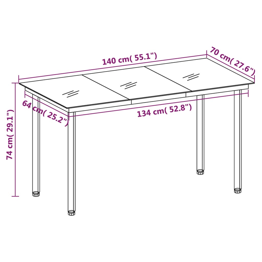 7 pcs conjunto de jantar para jardim com almofadões cinzento