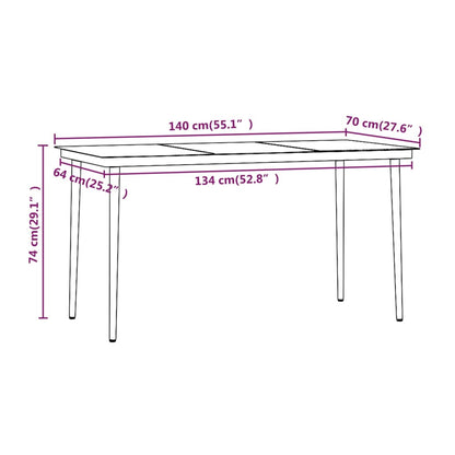 7 pcs conjunto de jantar para jardim com almofadões preto