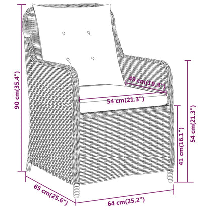 5 pcs conjunto de jantar para jardim castanho