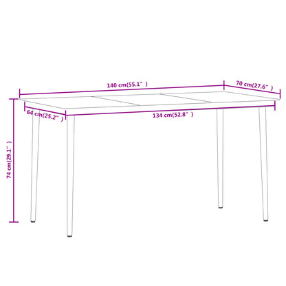 5 pcs conjunto de jantar para jardim castanho