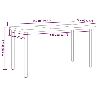 5 pcs Conjunto de jantar para jardim preto