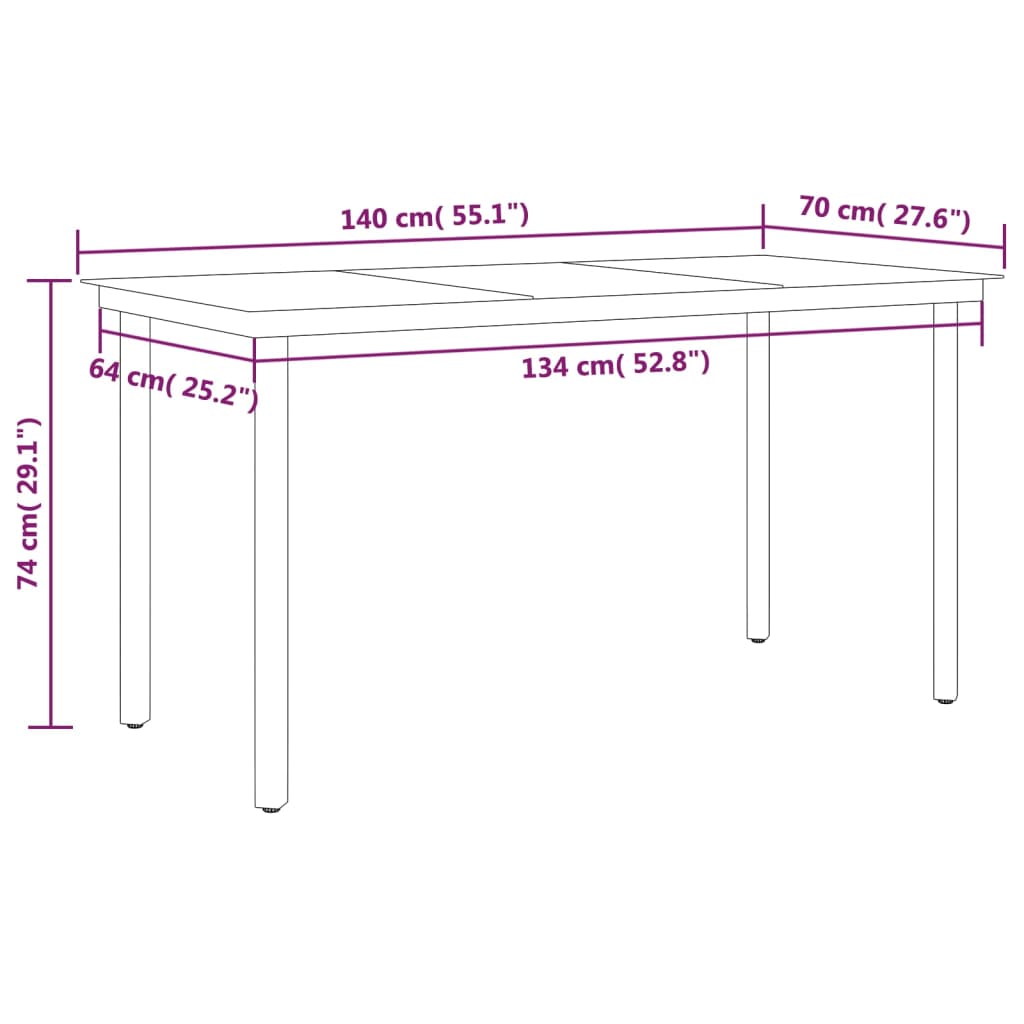 7 pcs conjunto de jantar para jardim antracite