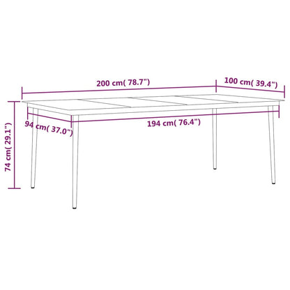 7 pcs conjunto de jantar para jardim preto