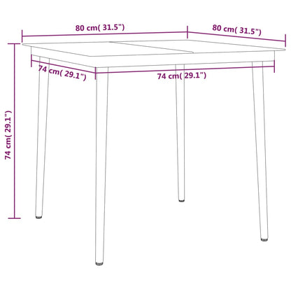 3 pcs conjunto de jantar para jardim antracite