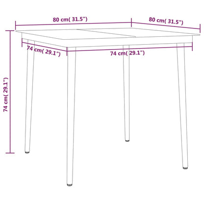 5 pcs Conjunto de jantar para jardim preto