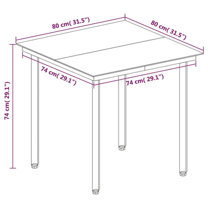 3 pcs conjunto de jantar p/ jardim c/almofadões vime PE e vidro