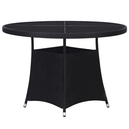 Mesa de jardim Ø110x74 cm vime PE preto