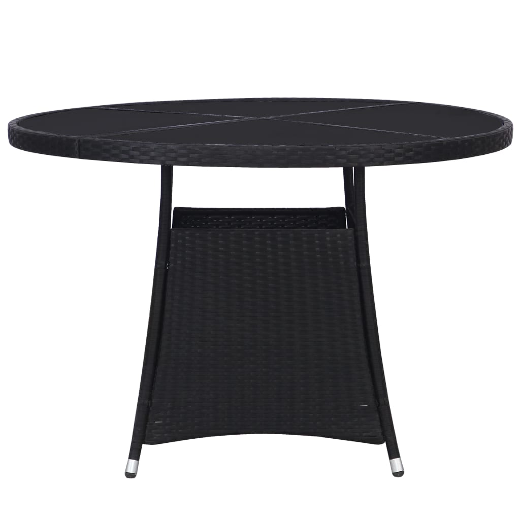 Mesa de jardim Ø110x74 cm vime PE preto