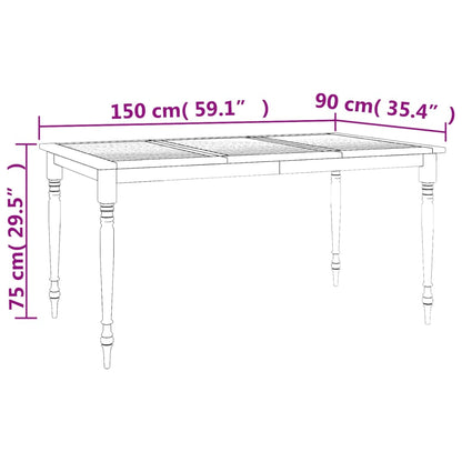 5 pcs conjunto de jantar p/ jardim madeira de teca maciça