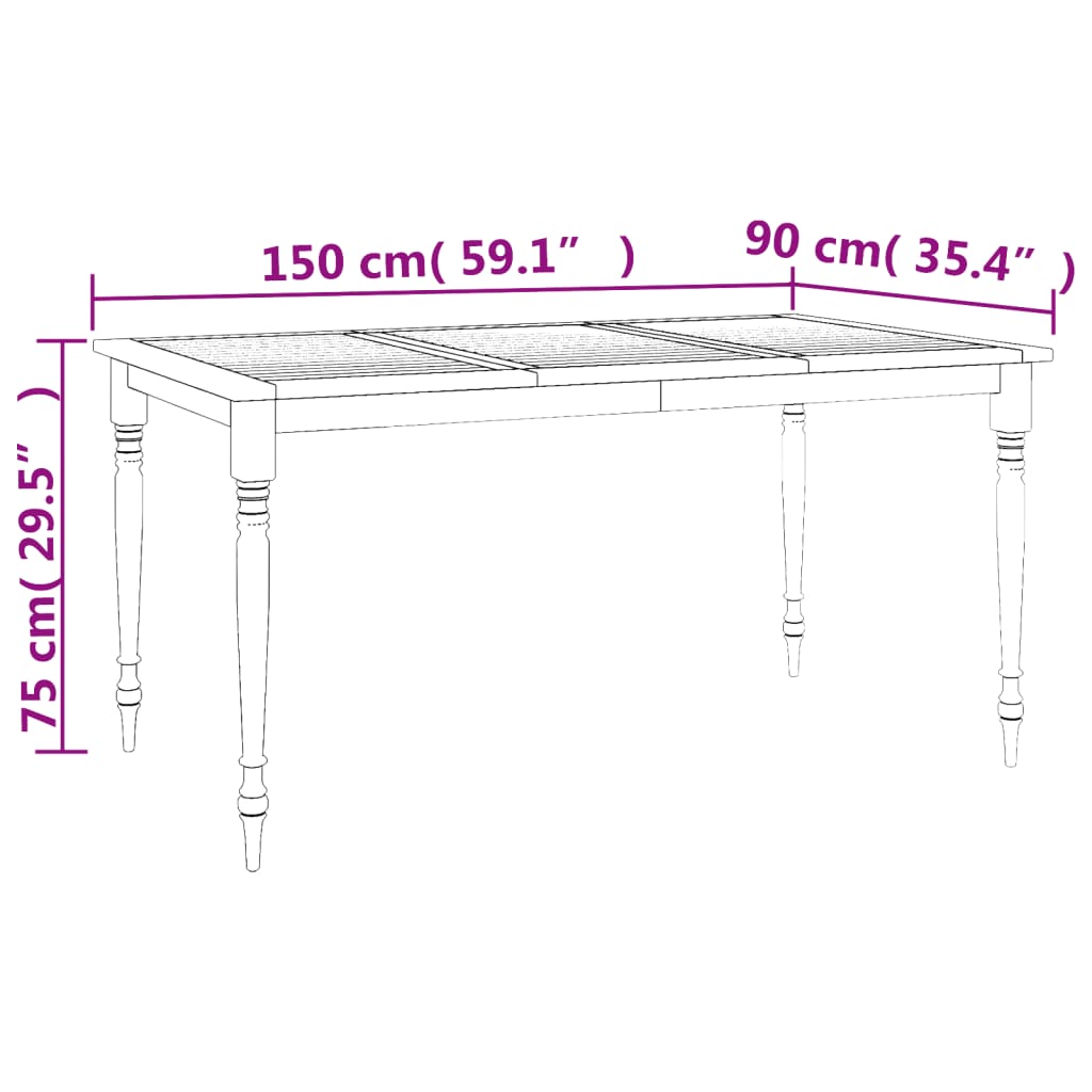 Conjunto de jantar para jardim 7 pcs madeira de teca maciça