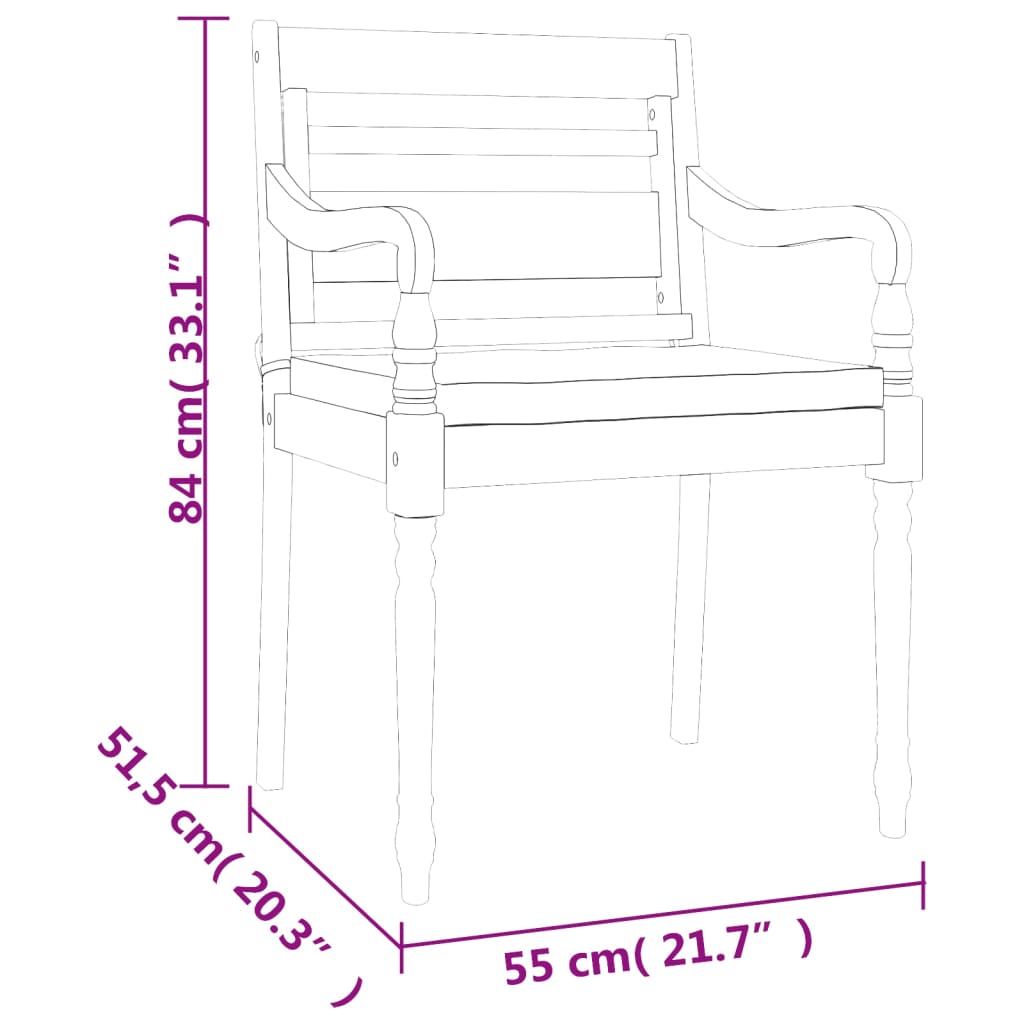 5 pcs conjunto de jantar p/ jardim c/ almofadões teca maciça