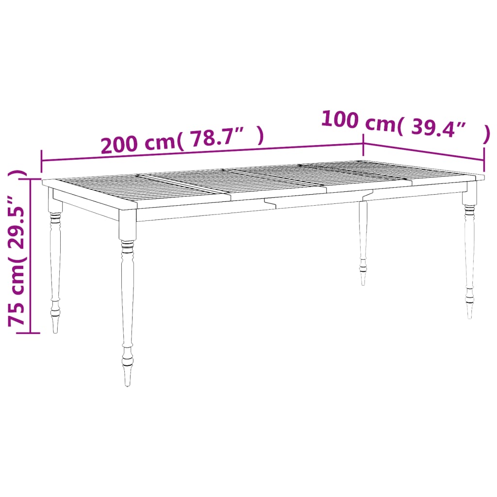 Conjunto de jantar para jardim 7 pcs madeira de teca maciça