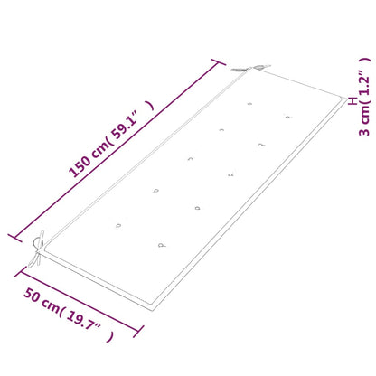 Banco Batávia c/ almofadão antracite 150 cm madeira de teca maciça